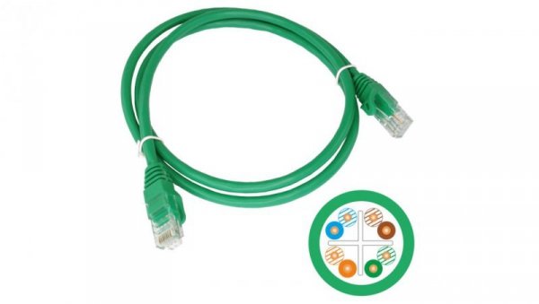 Patchcord UTP kat.6 kabel sieciowy LAN 2x RJ45 linka zielony 5m Alantec