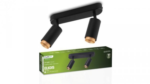 Lampa Sufitowa SPOT TUBA Reflektor Oprawa GU10 Czarny ELIGIS LUMILED