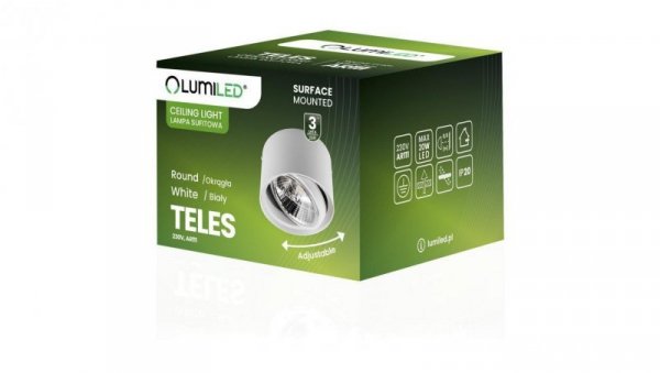 Oprawa Natynkowa HALOGENOWA SPOT TUBA Ruchoma GU10 AR111 Okrągła Biała 100mm TELES LUMILED