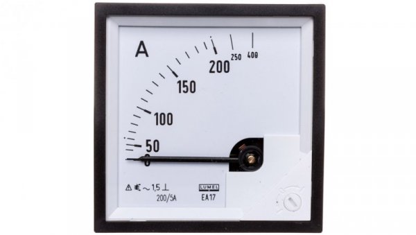 Amperomierz analogowy tablicowy 200/400A do przekładnika 200/5A 72x72mm IP50 C3 K=90 st. EA17N F41800000000