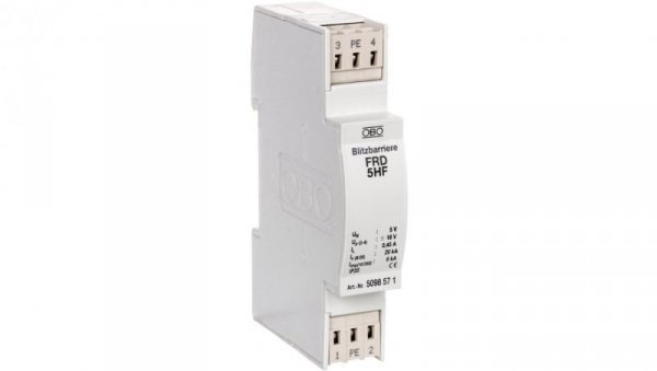 Ogranicznik przepięć dla systemów dwużyłowych 4VAC/6VDC 9kA 18kV FRD 5 HF 5098571