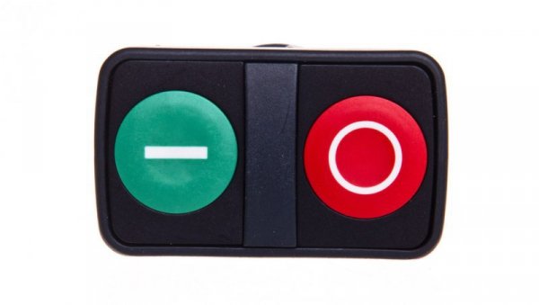Napęd przycisku dwuklawiszowego I/O zielono/czerwony z samopowrotem IP66 ZB5AA7341
