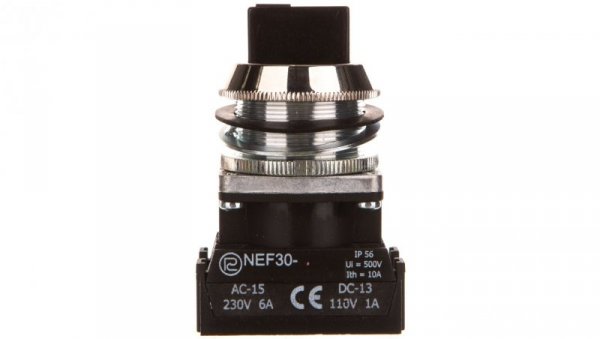Przełącznik 3 położeniowy pokrętło 30mm czarny 2Z bez samopowrotu W0-NEF30-TPC 2X S