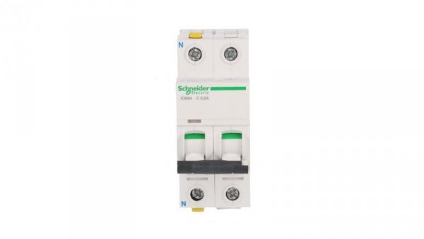 Wyłącznik nadprądowy 1P+N C 0,5A 6kA AC iC60N-C0,5-1N A9F04670