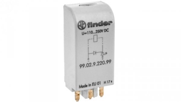 Moduł EMC LED zielony + dioda 110-220V DC polaryzacja A1+ 99.02.9.220.99