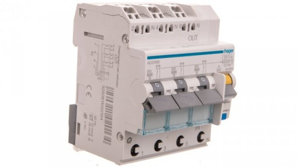 Wyłącznik różnicowonadprądowy 3x1P+N B 10A 0,03A Typ A 6kA RCBO ADZ310D