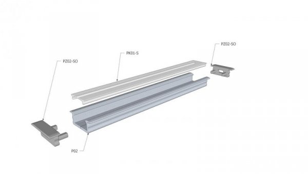 Profil P02 lakierowany proszkowo czerwony P02-2M-R /2m/