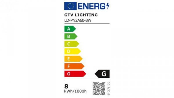 Żarówka LED, E27, A60, 8W, 640lm, 4000K, AC175-250V, 50-60Hz, RA80, kąt świecenia 180