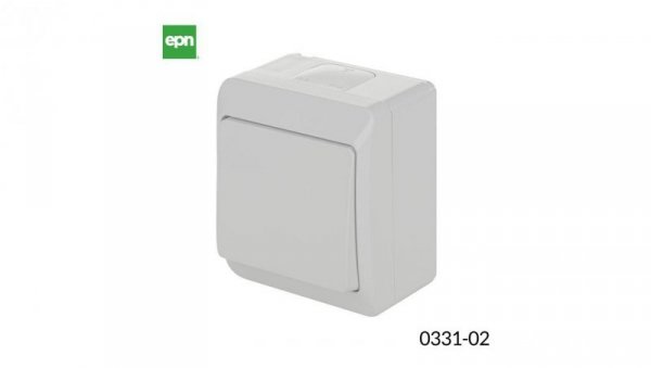 Hermes Łącznik schodowy hermetyczny pojedynczy natynkowy IP44 biały ŁNT-1 0331-02