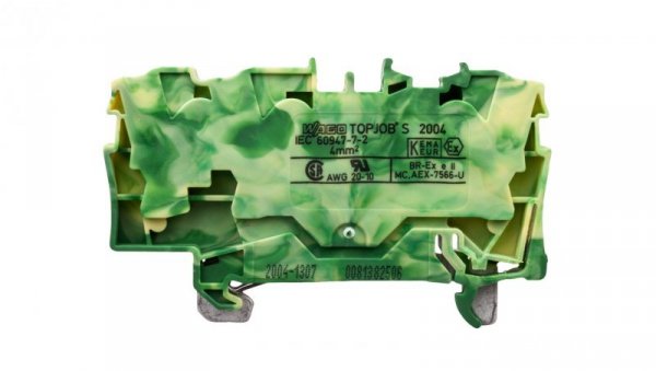 Złączka szynowa 3-przewodowa 4mm2 żółto-zielona 2004-1307 TOPJOBS