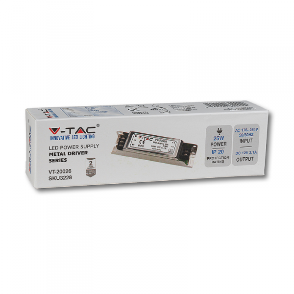 Zasilacz LED V-TAC 25W 12V 2,1A Modułowy VT-20026