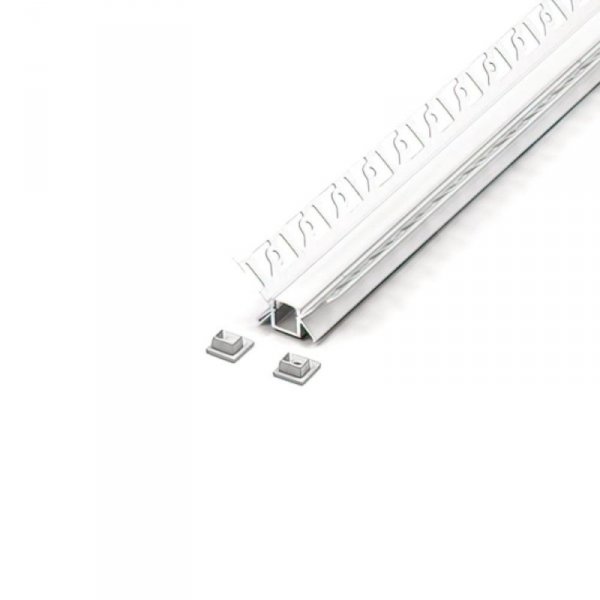 Profil Aluminiowy V-TAC 2mb Anodowany, Klosz Mleczny, Do gipsowania, Narożny wewnętrzny VT-8104