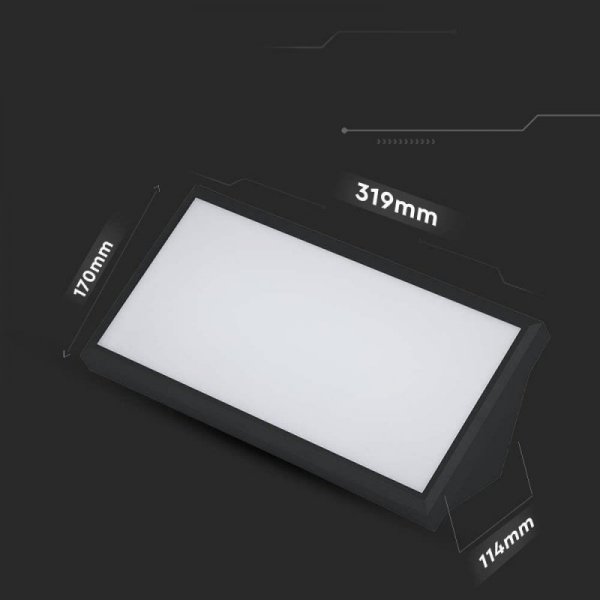 Oprawa Ścienna V-TAC 20W LED Ukośna Czarna IP65 VT-8055 3000K 2045lm