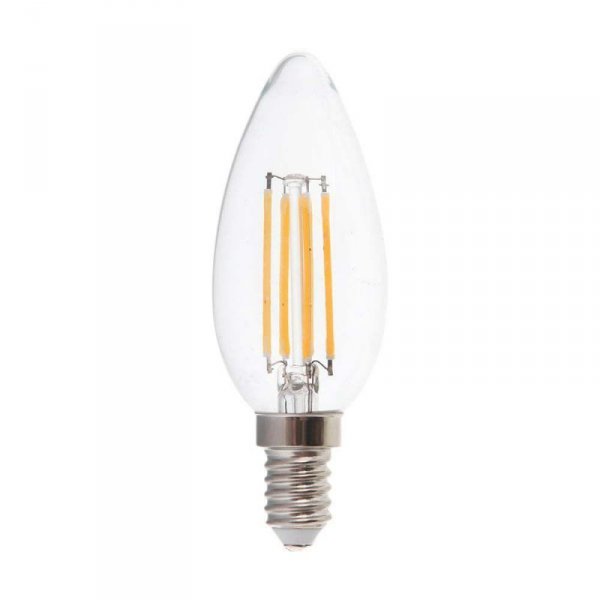 Żarówka LED Filament V-TAC 4W Świeczka C37 E14 3xKlik Ściemnialna VT-2804 3000K 400lm