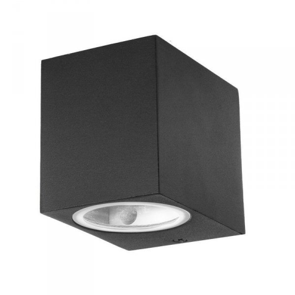 Kinkiet Ścienny V-TAC GU10 Aluminium Kwadrat Czarny W Dół IP44 VT-7651