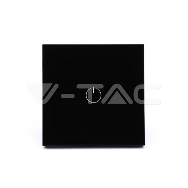 Włącznik Dotykowy Szklany Pojedynczy Schodowy Czarny V-TAC VT-5121