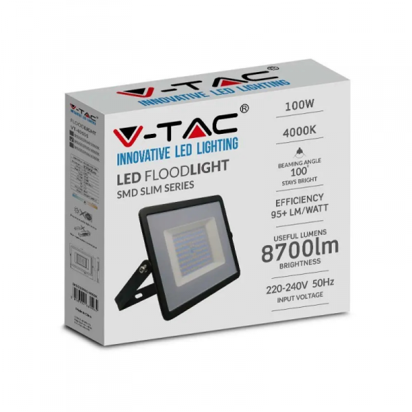 Projektor LED V-TAC 100W SMD E-Series Czarny VT-40101 4000K 8700lm