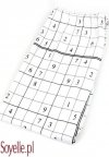 SUDOKU białe legginsy z czarnym wzorem łamigłówki Sudoku