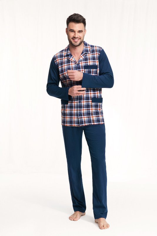 Piżama Luna 797 dł/r 3XL-4XL Rozpinana męska