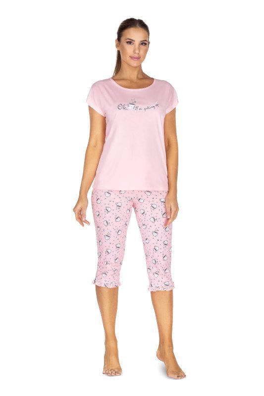 Piżama z krótkim rękawem Regina 622 2XL różowa