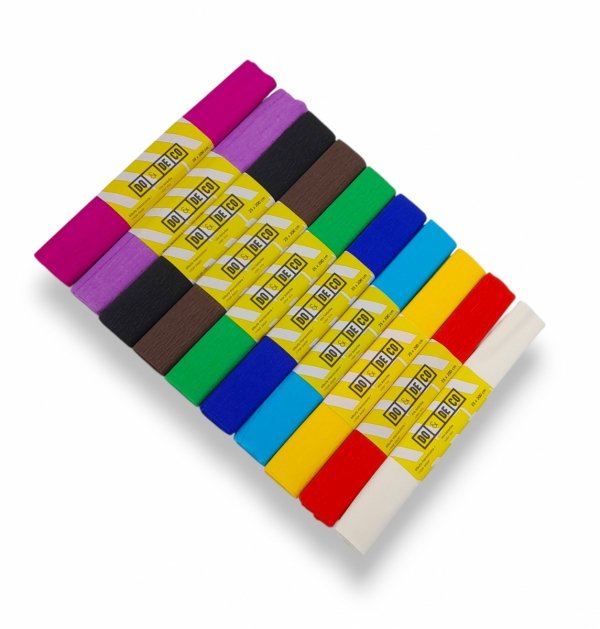 BIBUŁA MARSZCZONA 25x200cm MIX KOLORÓW 10szt DO&amp;DECO KRÓTKA