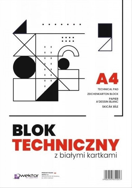 BLOK TECHNICZNY Wektor 160 g  A4, 10 arkuszy 