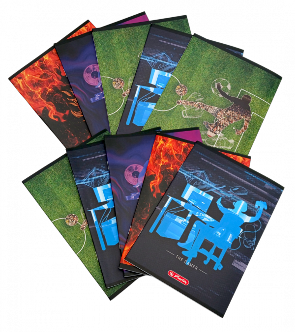 ZESTAW 10 x Zeszyt A5 16 kartek w linię podwójną 70g/m2 Hero HERLITZ 4052