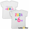 Koszulka na urodziny Birthday GIRL z imieniem i cyfrą Dowolne urodziny