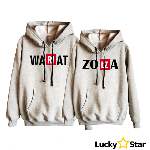 Bluzy dla par (zestaw dla niej i dla niego) Wariat/Zołza + twój napis