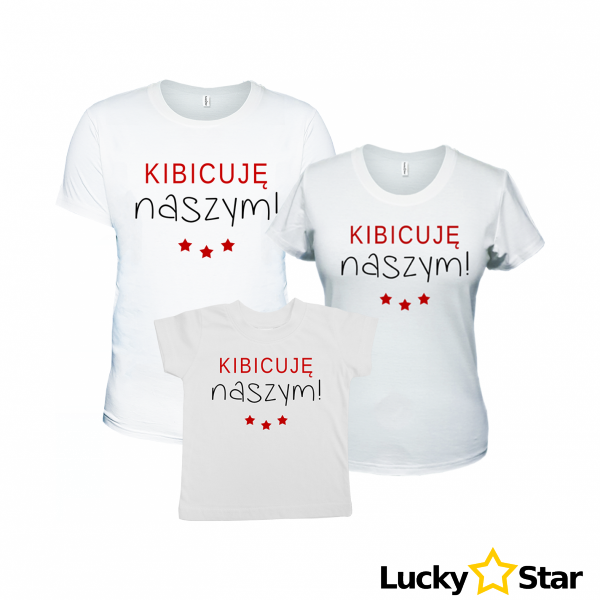 Zestaw Koszulek rodzinnych Kibicuję naszym!