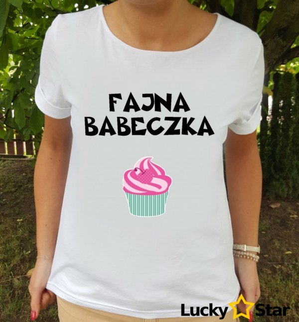 Koszulka Damska oversize Fajna babeczka