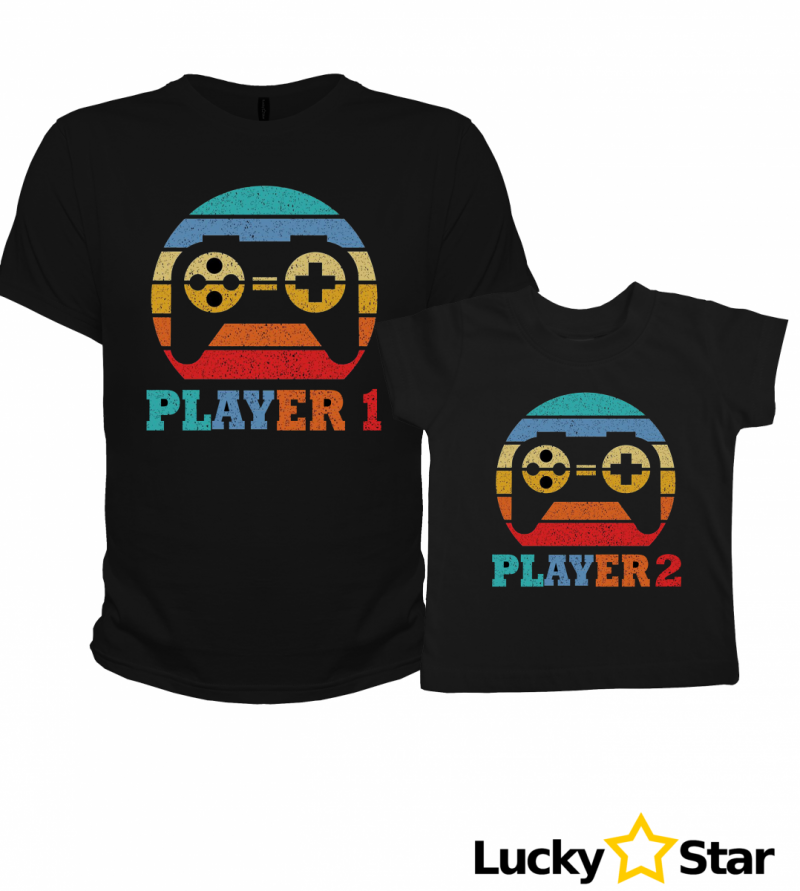 Koszulki dla Ojca i syna GAME Player1/Player2