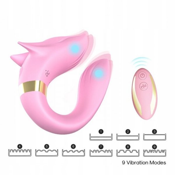 Wibrator dla par w kształcie liska różowy 