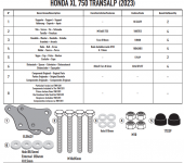 KAPPA ZESTAW MONTAŻOWY GMOLI (GÓRNE) HONDA XL 750 