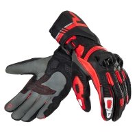 Rękawice motocyklowe Rebelhorn St Long Black Grey Fluo Red