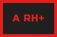 ODZNAKA NA RZEP REBELHORN GR. KRWI A RH+ BLACK/RED