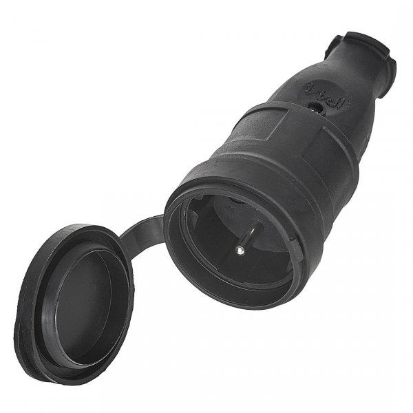 GNIAZDO GUMOWE Z KLAPKĄ 16A IP44 {G71516}