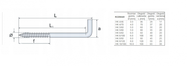 HAK  PROSTY 5X80 drewno  OP. 200 SZT