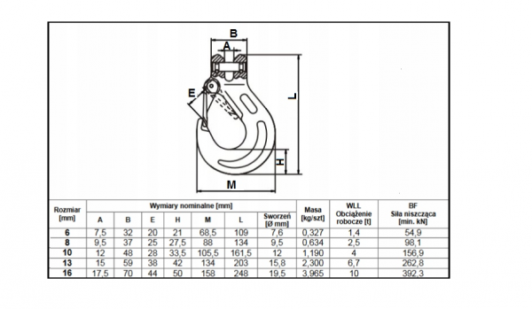HAK ZAWIESIOWY GMHW10 10 4 TON 