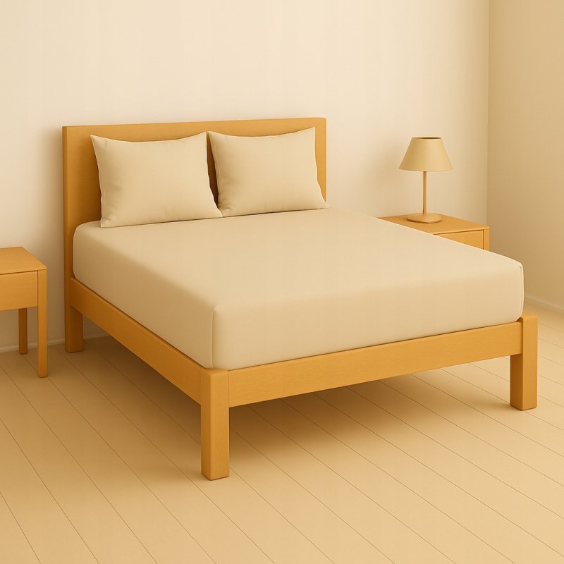 PRZEŚCIERADŁO Z GUMKĄ 200x220 BEŻOWY MATERAC ZAKŁADKA DO 25 CM