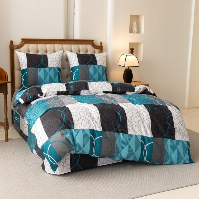 POŚCIEL 160x200 BAWEŁNA KOMPLET POŚCIELI BAWEŁNIANEJ + 2 POSZEWKI A-3055