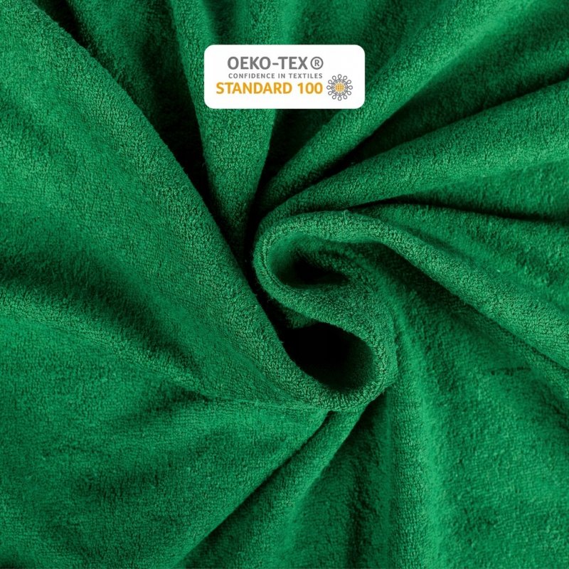 Prześcieradło Frotte z Gumką 80x200 Gruba Bawełna Bok 30 butelkowa zieleń
