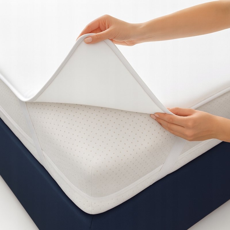 Ochraniacz na materac 140x200 NIEPRZEMAKALNY WODOODPORNY 90C topper Z GUMKĄ