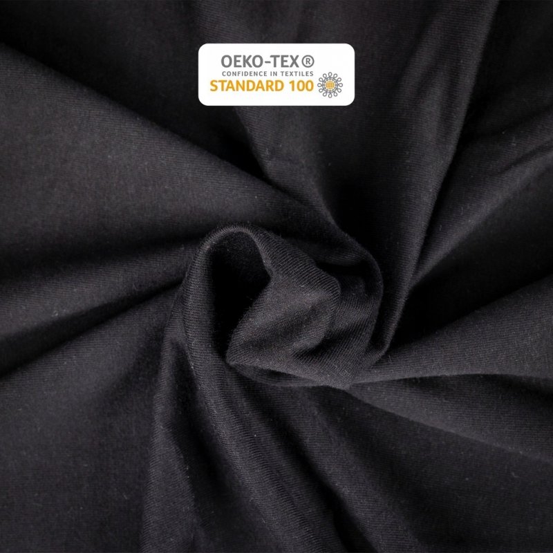 Prześcieradło Jersey z Gumką 200x220 Gruba Bawełna Czesana Bok 30 cm czarny