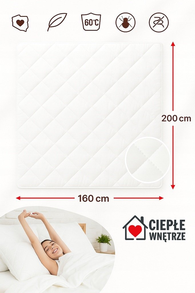 KOŁDRA 160x200 ANTYALERGICZNA CAŁOROCZNA MIKROFIBRA POLSKA MEDYCZNA