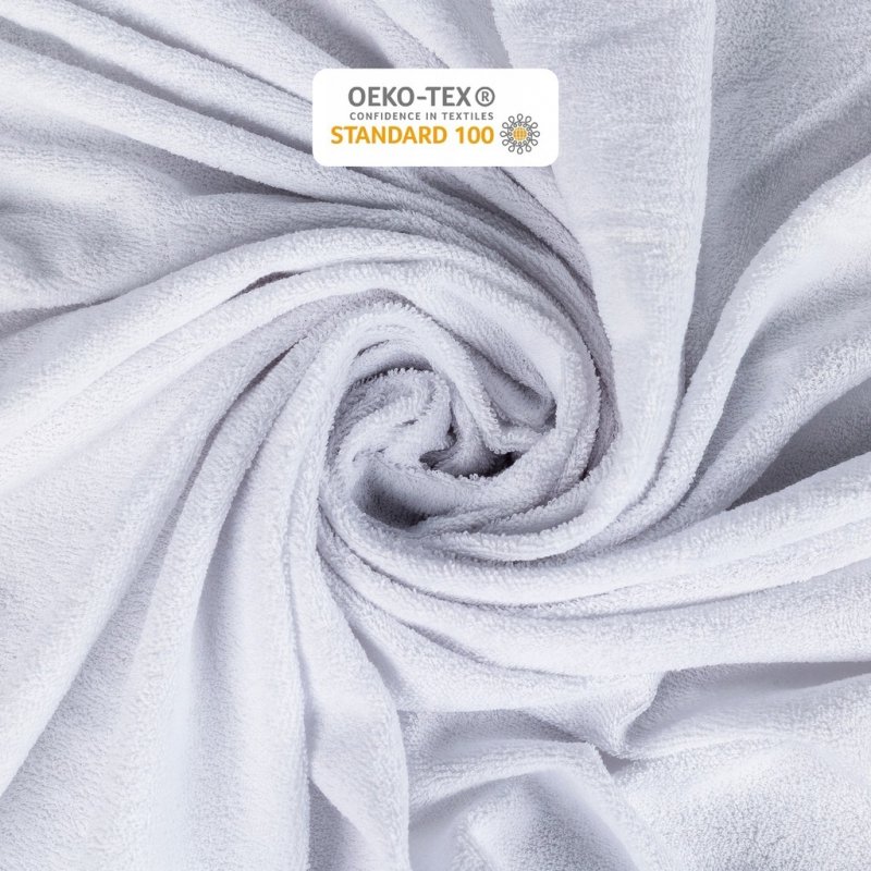 Prześcieradło Frotte z Gumką 80x200 Gruba Bawełna 200g Bok 30 cm biały
