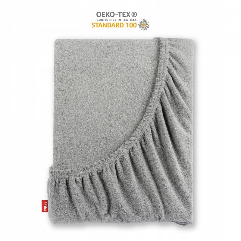 Prześcieradło Frotte z Gumką 90x200 Gruba Bawełna 200g Bok 30 cm stalowy