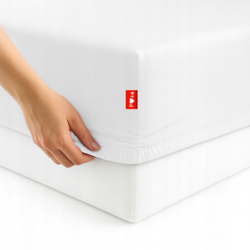 Prześcieradło Jersey z Gumką 90x200 Gruba Bawełna Czesana Bok 30 cm biały