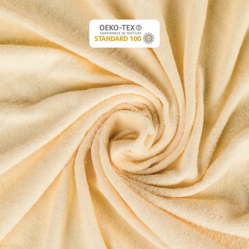 Prześcieradło Frotte z Gumką 200X200 Gruba Bawełna Bok 30 cm kość słoniowa