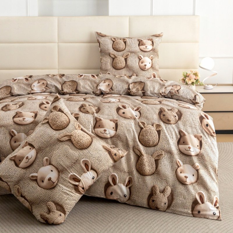 POŚCIEL 140x200 BAWEŁNIANA KOMPLET POŚCIELI + POSZEWKA WZÓR A-3290